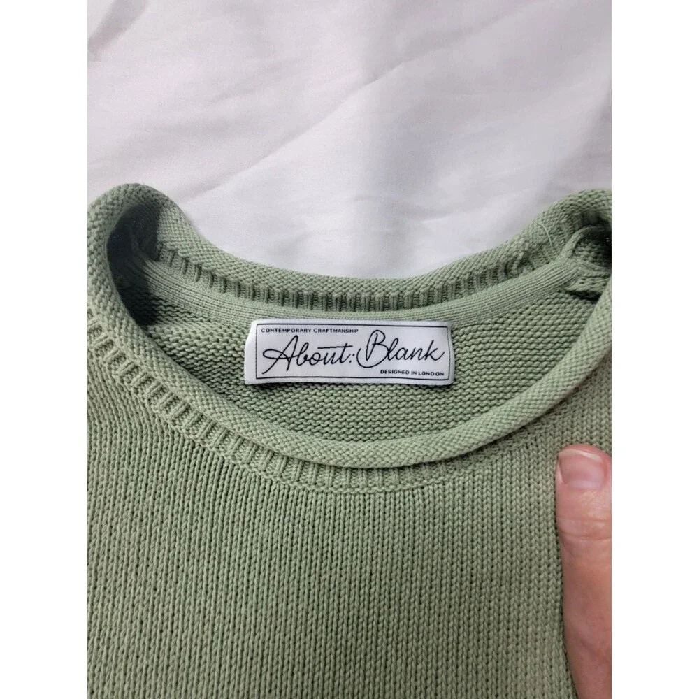 About:Blank Men's Sage 100% Cotton Logo Sweater XXL